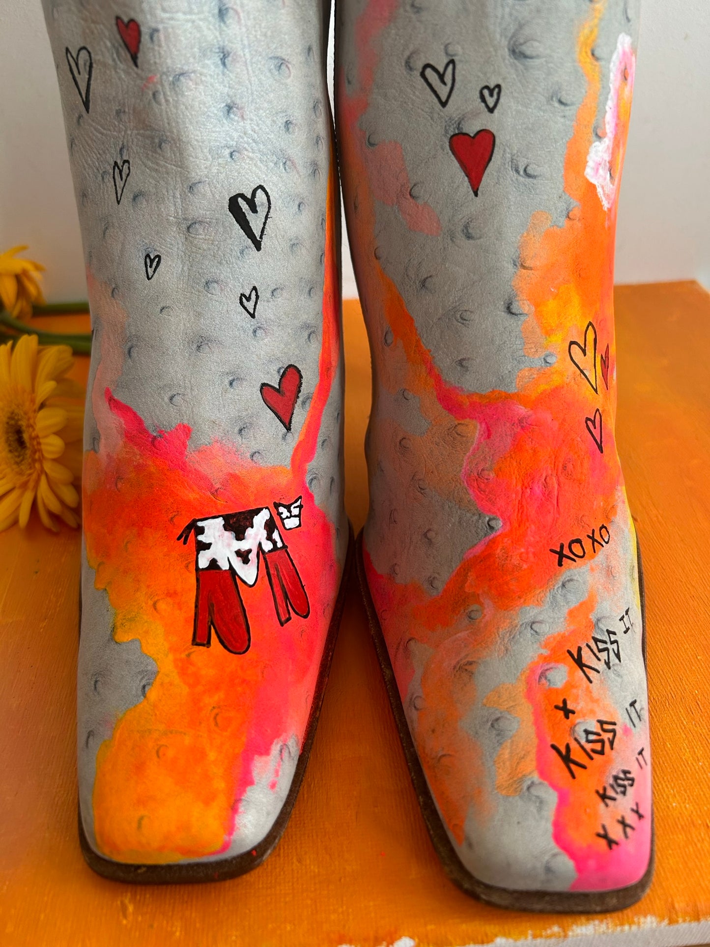 Hand Painted Ankle Boots