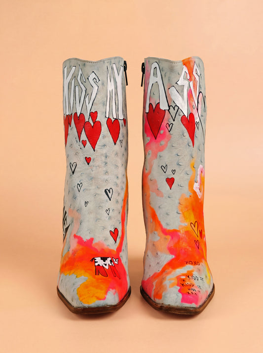 Hand Painted Ankle Boots