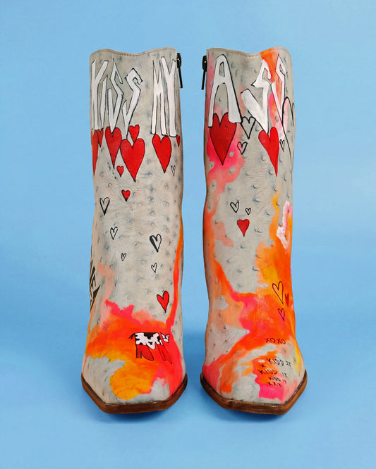 Hand Painted Ankle Boots
