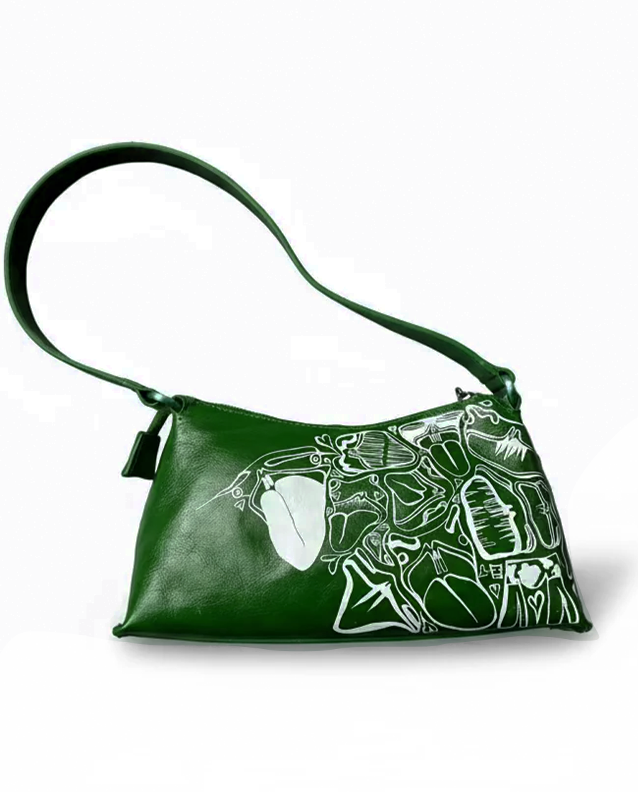 Green Signature Custom Leather Handbag