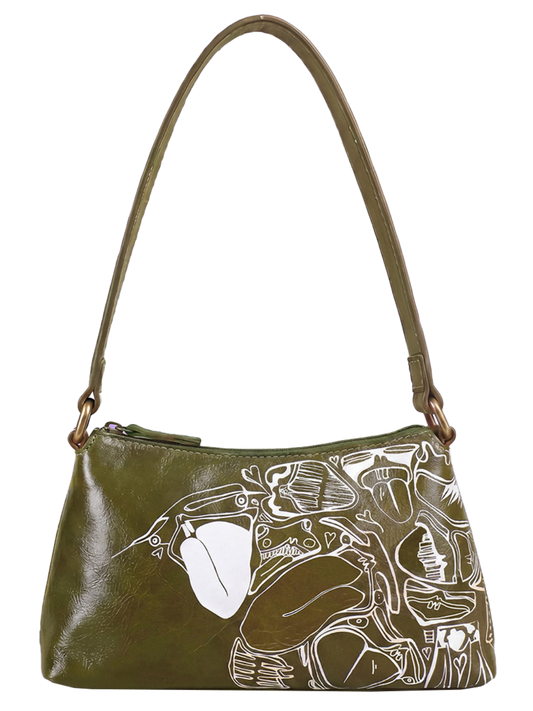 Olive Green Signature Custom Leather Handbag