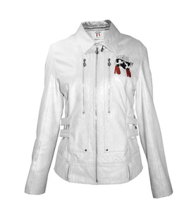 NERVOUS White Leather jacket